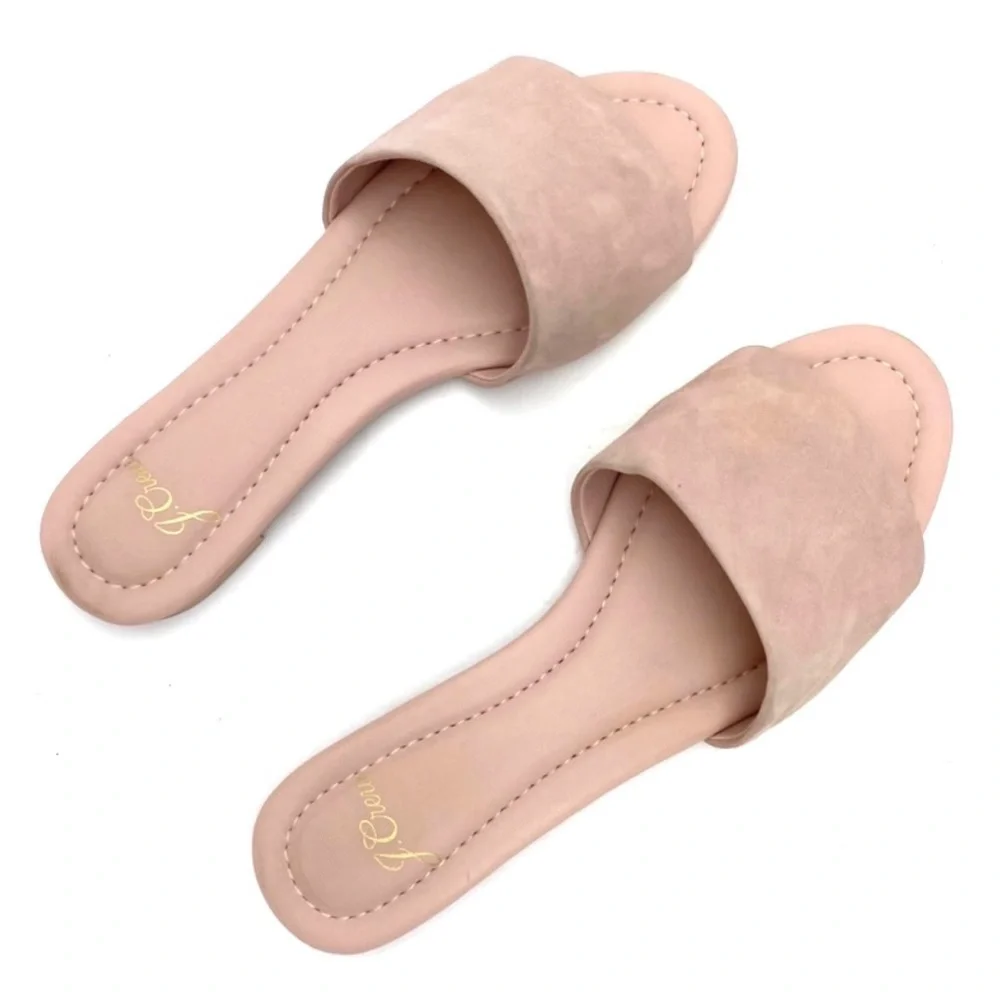 J.crew Suede Slide Sandals in light Pink